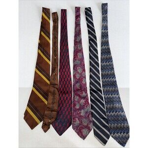 Lot Of 6 Vintage Neck Ties. Nice Variety. Excellent Condition